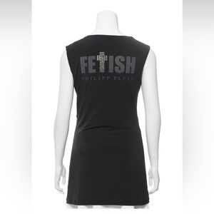 Philipp Plein embellished “Fetish” top size M. Black